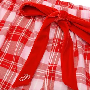 PINK VICTORIA’S SECRET Flannel Pajama Shorts Red Pink Silver Plaid Ruffle L thumbnail 10