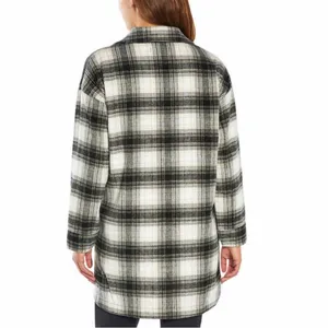 Banana Republic plaid black white‎ Shirt Jacket shacket size XXL thumbnail 2