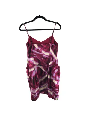 BCBG Max Azria Tie-Dye Spaghetti Strap Dress Pockets Rhinestones 6 Pink Purple thumbnail 2