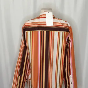 NWT!! ZARA Colorful Striped Buttondown Shirt Top‎ Cotton Notch Collar Small thumbnail 9