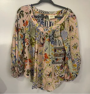 Maeve by Anthropologie Boswell blouse - paisley and pink thumbnail 2