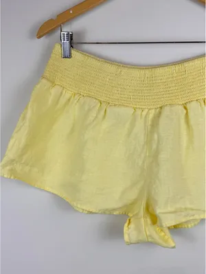 Aritzia Sunday Best Rivette Linen Shorts Lemonade Yellow 100% Linen Medium thumbnail 11