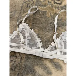 Etam White Sheer White Floral Bralette Sz S NEW thumbnail 5