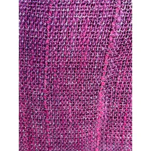 Handmade Vintage Pink Purple Tweed Fringe Skirt‎ Boho Statement Preppy Woven Statement thumbnail 9