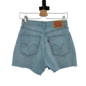 Levi's Mile High Blue Floral Embroidered Light Wash Denim‎ Shorts Size 28 thumbnail 7