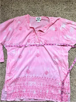 Peppermint Pink Embroidered V-Neck Cover Up thumbnail 7