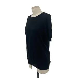 Versace Black Cotton Knit Short‎ Sleeve Sweater Size Medium thumbnail 4