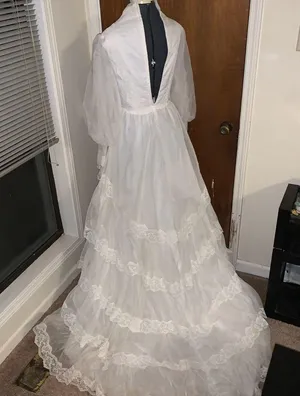 70s Prairie wedding dress White thumbnail 8