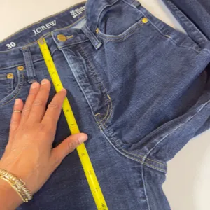 J.Crew 03 Curvy Slim Jeans Size 30 Dark Indigo High Rise Straight Leg Denim Crop thumbnail 10