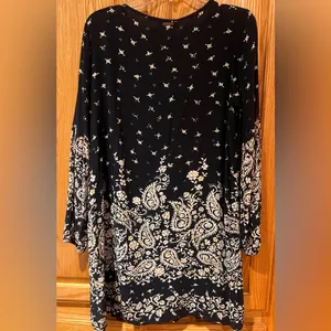 Billabong Just Like You Long-Sleeve Gauzy Rayon Mini Dress Off Black‎ Size Large thumbnail 10