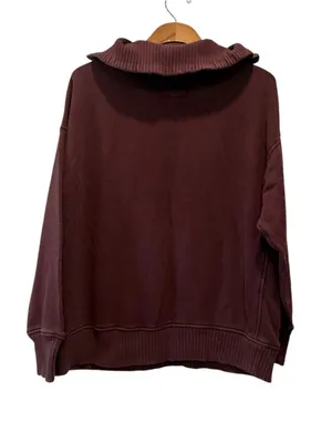 Aerie Down to Earth Funnel Collar Quarter Zip Lived in Sweatshirt thumbnail 3