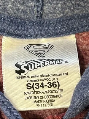 DC Comics Superman Full Zip Hoodie Mens Small Colorblock Camo Logo Raglan thumbnail 7