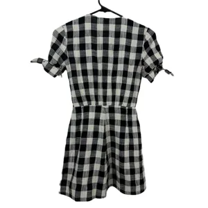 Bec + Bridge Dress Womens 2 Black White Gingham Tie Front Button Down Mini thumbnail 7