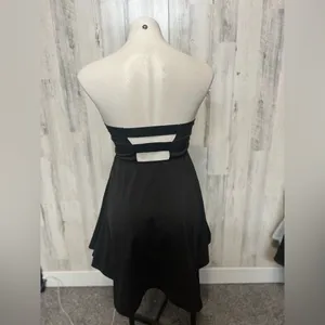 Black Strapless Skater Dress Cutout Waist Open Back Size S thumbnail 6