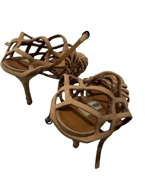 Steve Madden Nude/Taupe Cage Strappy Heels thumbnail 2