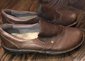 Michel Menyard brownleather slip on loafers size 8 thumbnail 1