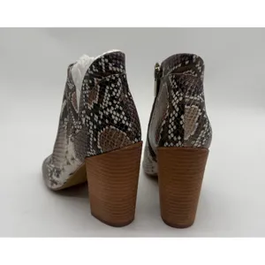 Vince Camuto Fedrilla Open-Toe Snake‎ Print Booties – Size 6.5 New thumbnail 5