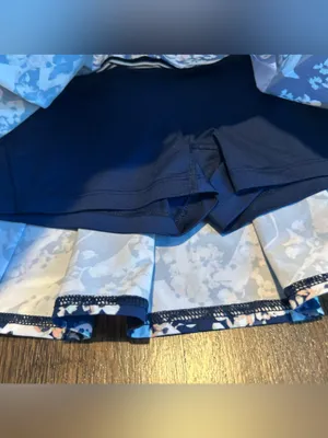 Lole Skort - Black/White Strip Navy Floral Pleats Active Golf Tennis - Size S thumbnail 7