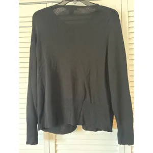 Ann Taylor Black Cardigan Sweater‎ Button Front Long Sleeve Women's Size L thumbnail 4