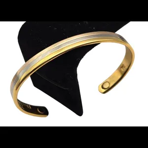 Two toned‎ magnetic healing bracelet 24k gold plated thumbnail 2
