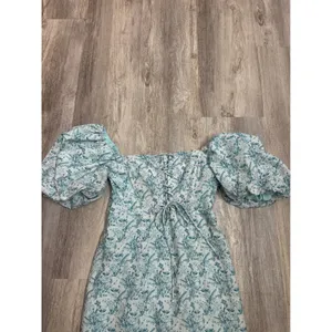Tuckernuck Hyacinth House Teal Floral Lace-Up Lila Midi Dress Size Small thumbnail 6