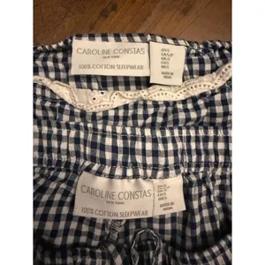 Caroline Constas 2pc Cotton Gingham Short Pajamas Set Size Navy Small thumbnail 4