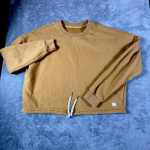 Vuori Womens Large Restore Sweatshirt Drawstring Gold Camel Relaxed Oversized thumbnail 10
