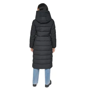 DKNY Women's Bibbed Hooded Puffer Coat Black Size XXL Long thumbnail 4