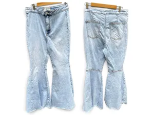 We The Free Just Float On Flare Jeans High Rise Bell Bottom Raw Hem 32x33 hippie thumbnail 5
