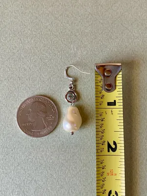 Handmade cute funky fairy style baroque pearl & spiral dangle earrings🩵 thumbnail 8