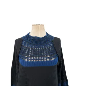 Free People Snow Day Thermal Tunic Black Blue Long Sleeve Top‎ Size Medium thumbnail 4