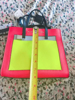 MARC JACOBS The Mini Grind Leather Crossbody Colorblock yellow rose pink Lock thumbnail 6