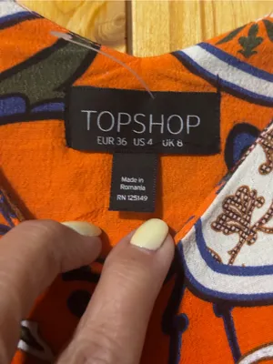 Topshop Orange Pineapple‎ Floral Paisley Cami Mini Dress - Size 4 thumbnail 6