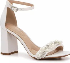 Kelly &‎ Katie Drema Sandal Bridal Heels, Size 8W thumbnail 1