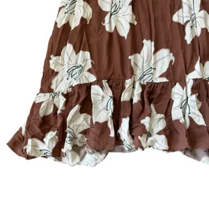 Anthropologie Brown Floral Maxi Dress thumbnail 9