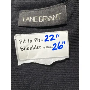 Lane Bryant Black Satin Surplice Babydoll‎ Top Rhinestone Buckle Plus Size Tank thumbnail 3