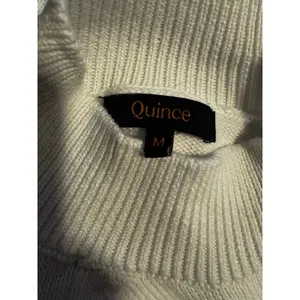 Quince 100% Organic Cotton Mock Neck Sweater Ivory Size M Soft Minimalist Knit thumbnail 4