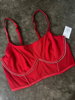 Auden™ Women's Rhinestone Lingerie Corset - Red thumbnail 6
