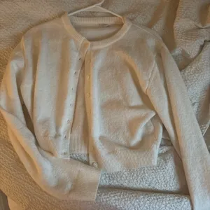 small white garage button cardigan cropped thumbnail 1