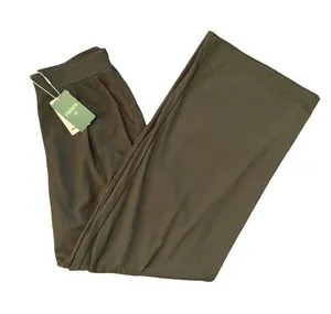 Halara Flex MicroWaffle Wide Leg Pants Green High Waisted Stretch Medium Regular thumbnail 1