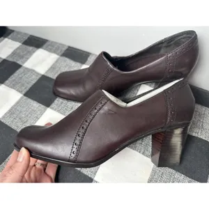 New Liz Baker Shoes Womens 8 M Slip On Pumps‎ Brown Heels Rounded Square Toe thumbnail 9