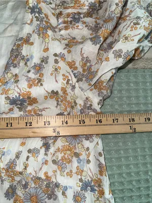 Abercrombie & Fitch Floral Puff Sleeve Mini Dress White Yellow Blue XS thumbnail 3