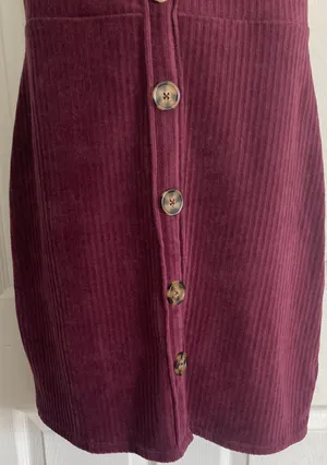 No Bo Maroon Button Front Dress L 11-13 thumbnail 2