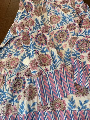 J. Crew Pink & Blue Floral Tassel Tunic Top Size Small - C11-720 thumbnail 4