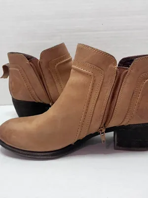 Cobb Hill Anisa V-Cut Leather Ankle Booties - Size 10M - Tan thumbnail 6