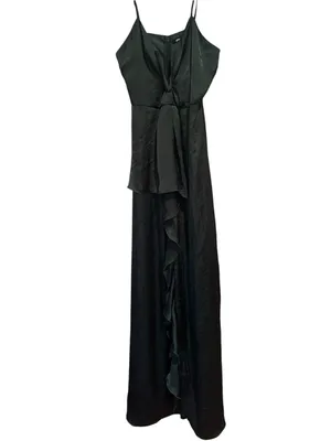 Gina Tricot Forest Green Satin Maxi Dress - Size 38 (EUC) thumbnail 2
