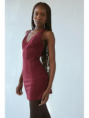New Urban Outfitters Silence + Noise Burgundy Mini Dress thumbnail 2
