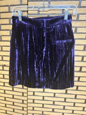& Other Stories Purple Velvet Mini Skirt Size 4 thumbnail 2
