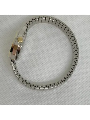 vintage Quartex quartz women watch 22mm two tone stretch band size 5.7” running thumbnail 7