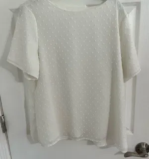 Amazon White Textured Blouse thumbnail 1